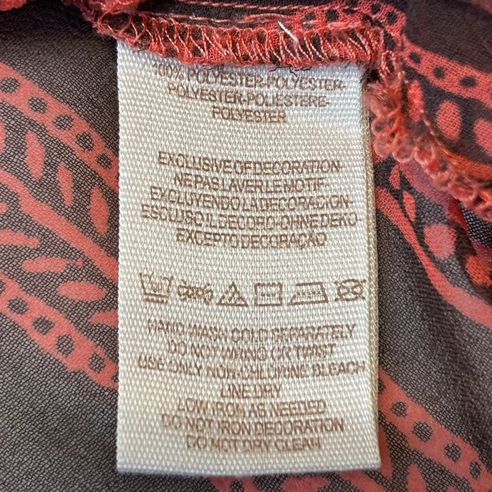 Free People Beaded Printed Boho Blouse | Size Small